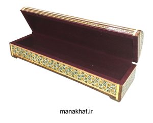 تصویر جاقلمی خاتم کاری در حالت نیمه باز